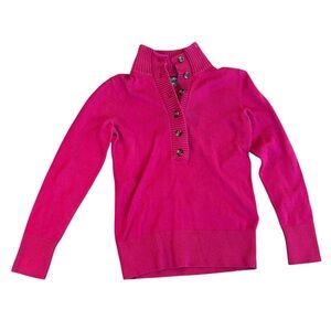eddie bauer pink quarter zip sweater